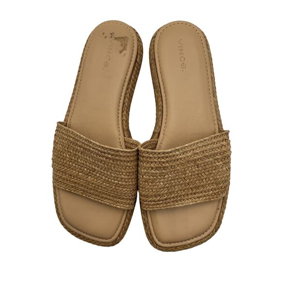 Vince 'Eva' Tan Platform Slide Sandal Size 8.5 - Picture 3 of 6